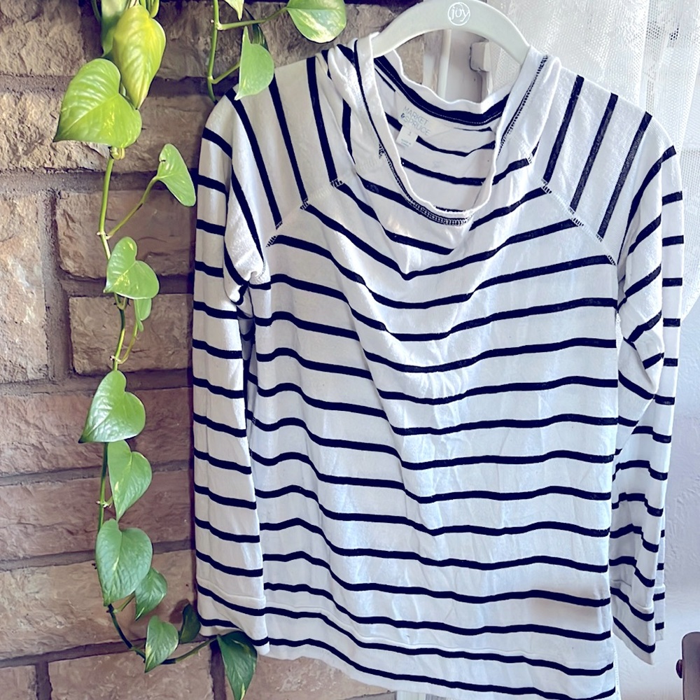 Market & Spruce black and white striped shirt